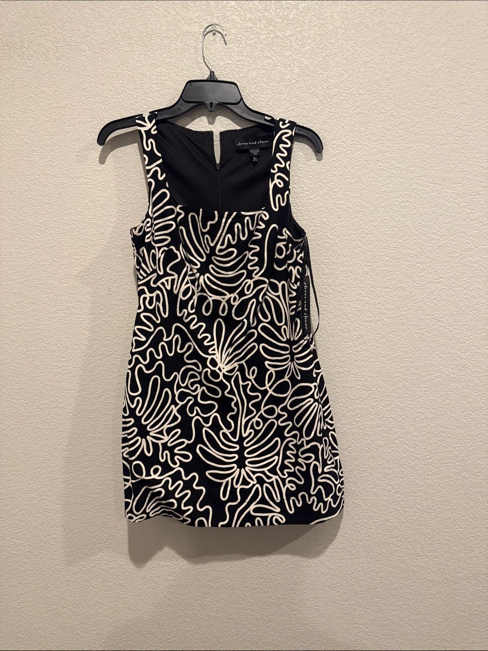 Anne Klein Black Dress with White Abstract Trim